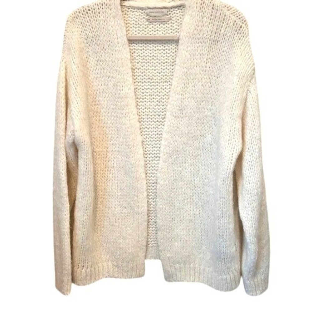 Urban Outfitters Oversized Cream Open‎ Front Chunky Knit Cardigan Sweater Size M